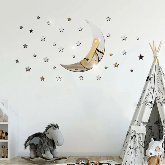 Moon & Stars Reflective Stickers wall Decor - Picture 4 of 5